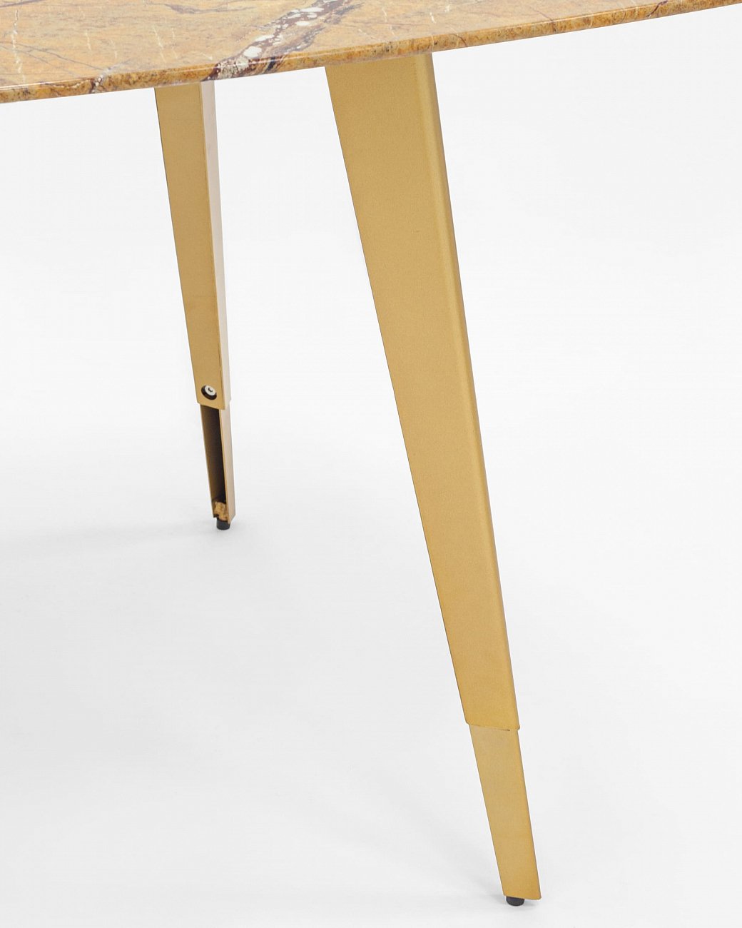 Стол обеденный квадратный со стеклянной столешницей, цвет охра с рисунком под мрамор 100х100 см "Рич STOOL GROUP  00-3958837 Желтый  - Вид №6