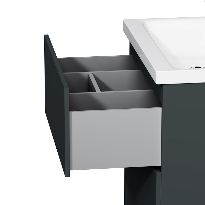 M90FSX06022GM32 База под раковину напольная 60 см 2 ящика push-to-open графит матовый AM.PM Gem - Вид №4