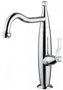 39006OR Высокий смеситель Abel для раков с донным клапаном "click-clack", цвет золото