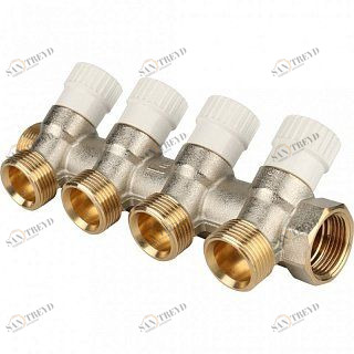 Коллектор 3/4" STOUT с вентилями на 4 выхода 3/4"ЕК SMB6851343404