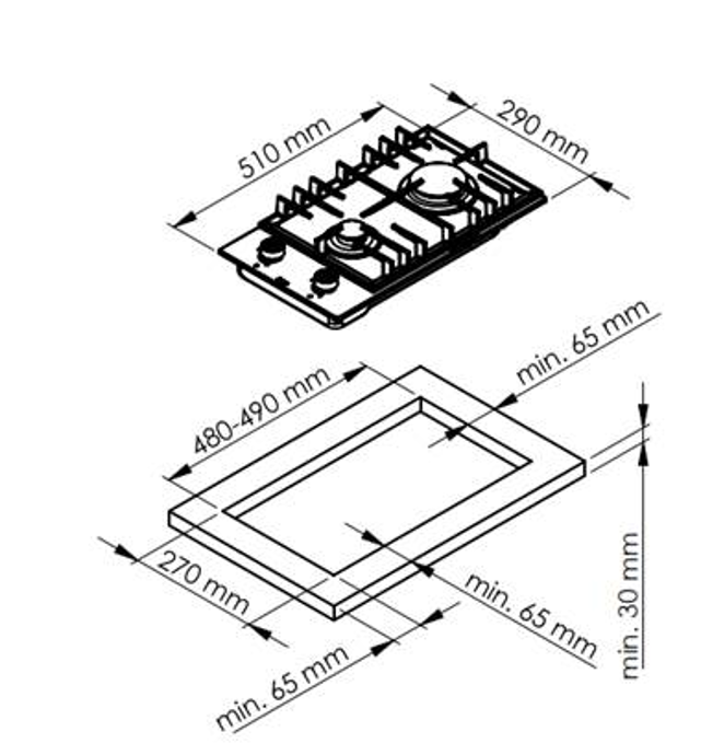 9243830 Газовая варочная поверхность Jacky's JH GB331 STDN-0046878 - Вид №5