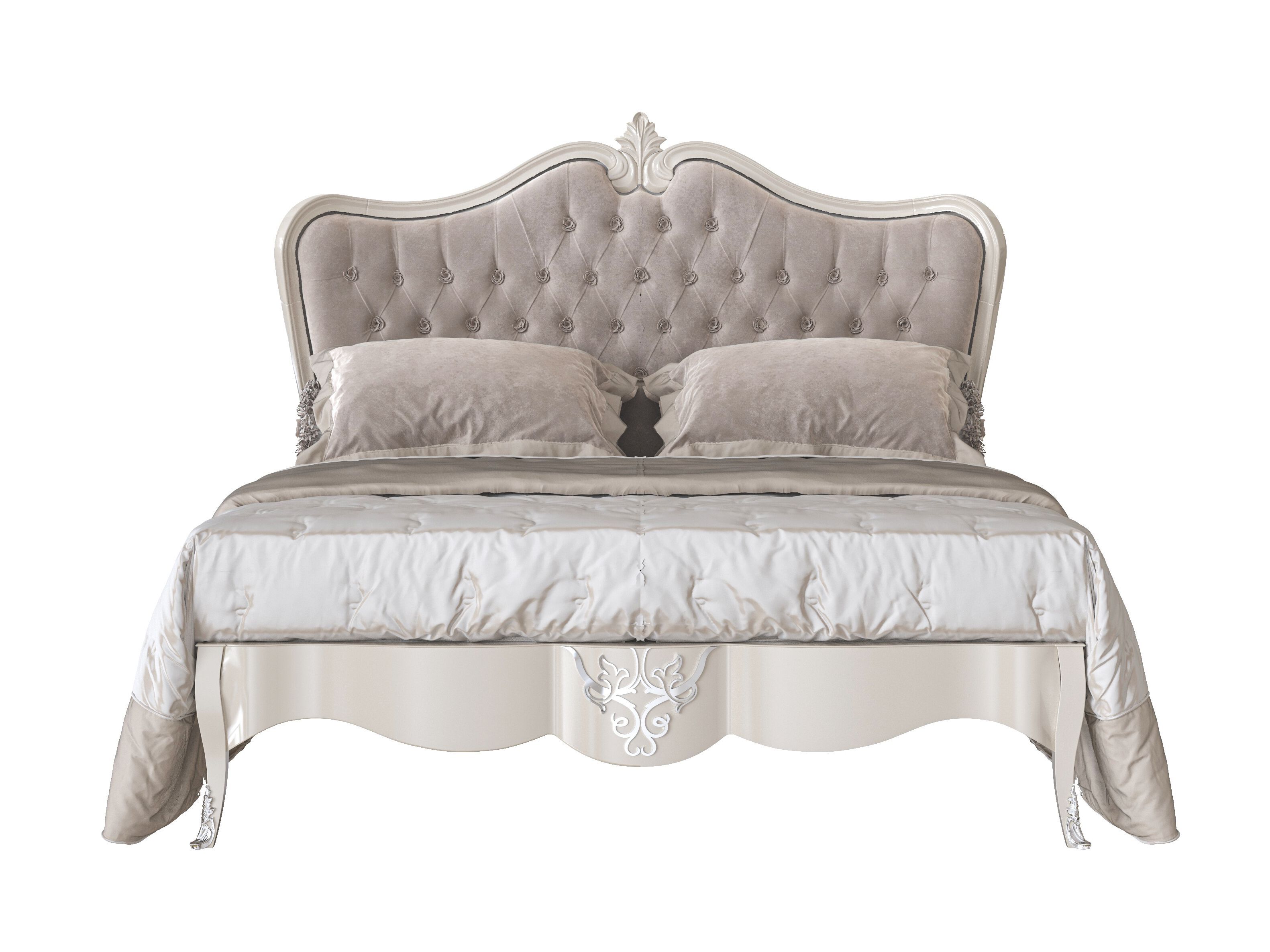 Двуспальная кровать из ткани с капитонным изголовьем Modenese Luxury Interiors ELEGANT ARCH-00150651