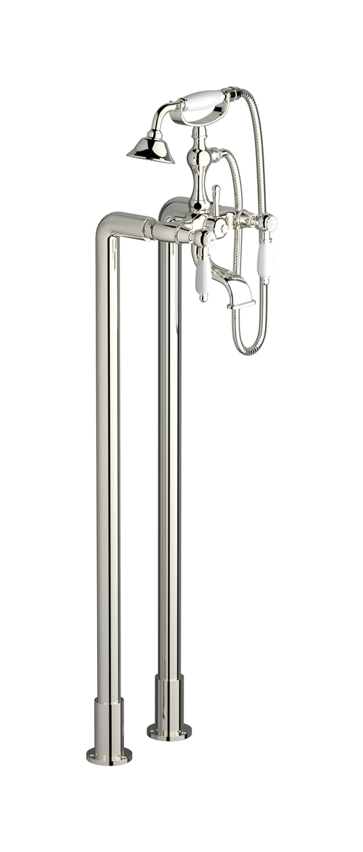 Напольный смеситель для ванны с 2 колоннами и душевым гарнитуром. WE ARE IB hl700pl_2 Platinum Hermes