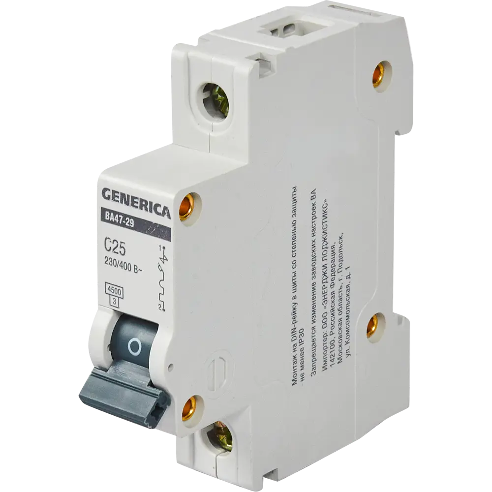 Автоматический выключатель Generica ВА47-29 25А для надежной защиты сети 84798298 STLM-0055294
