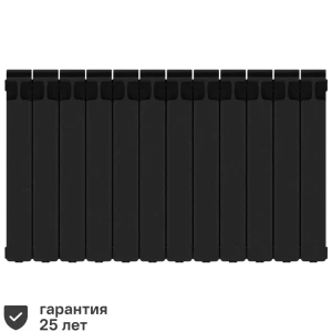 Радиатор секционный Rifar Monolit M50012RAL9005 500/100 12 секций боковое подключение биметалл черный 82560799 STLM-2130094