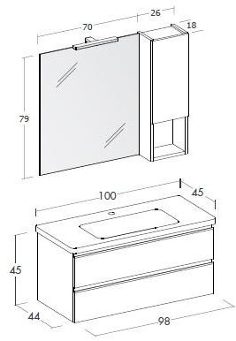 LEGNOBAGNO Подвесная тумба под умывальник с ящиками Express sun-id-1384510 - Вид №2