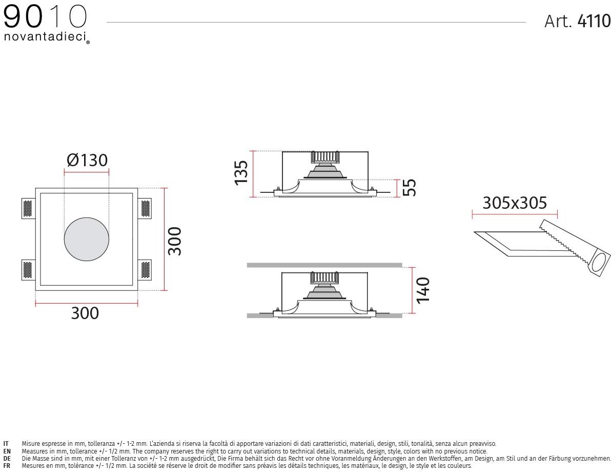 9010 novantadieci Встраиваемый потолочный светильник led из cristaly®  4110  - Вид №2
