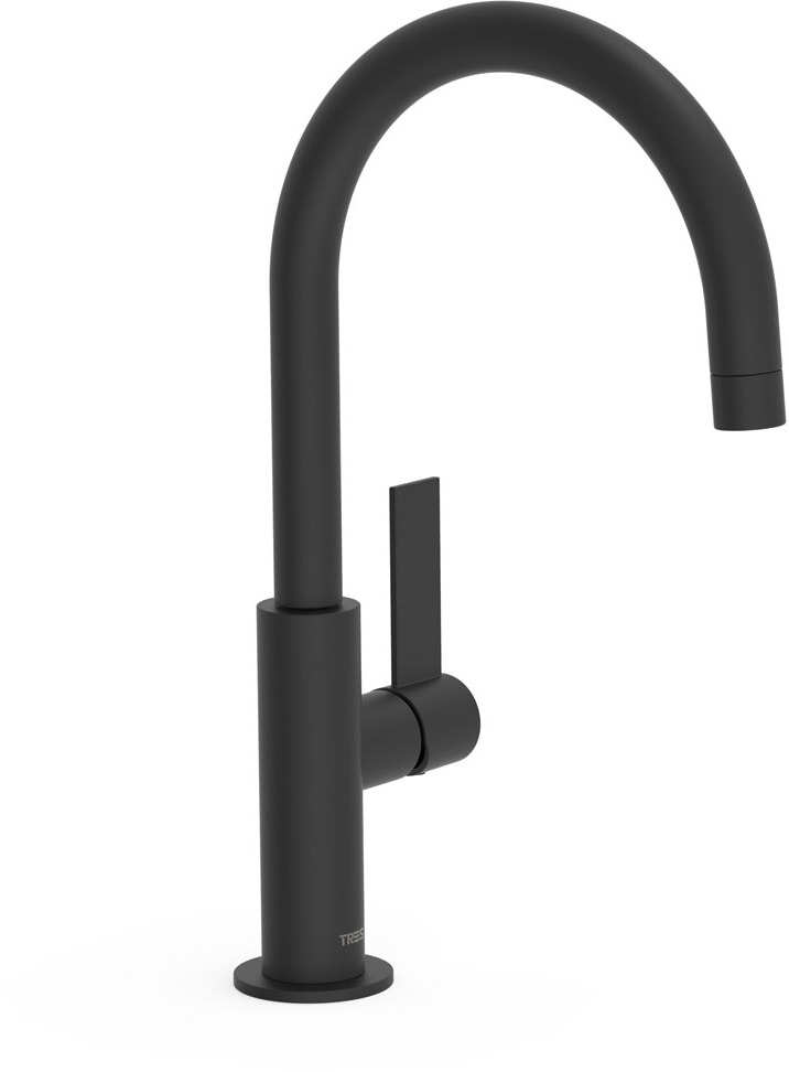 ПРОЕКТ-Смеситель для раковины TRES High с одной ручкой и боковым рычагом-21190501NM TRES