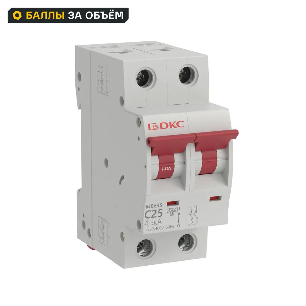 Автоматический выключатель DKC Yon 2P C25 А 4.5 кА STLM-2062638