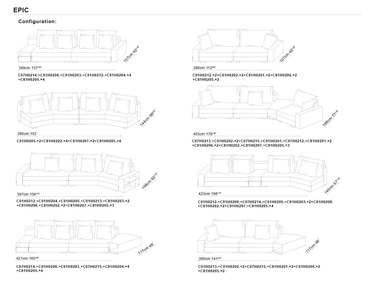 4-местный модульный тканевый диван CAMERICH EPIC ARCH-00106485 - Вид №5