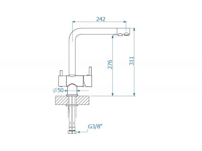 Смеситель кухонный  Alveus Aquila 1139805 - Вид №2