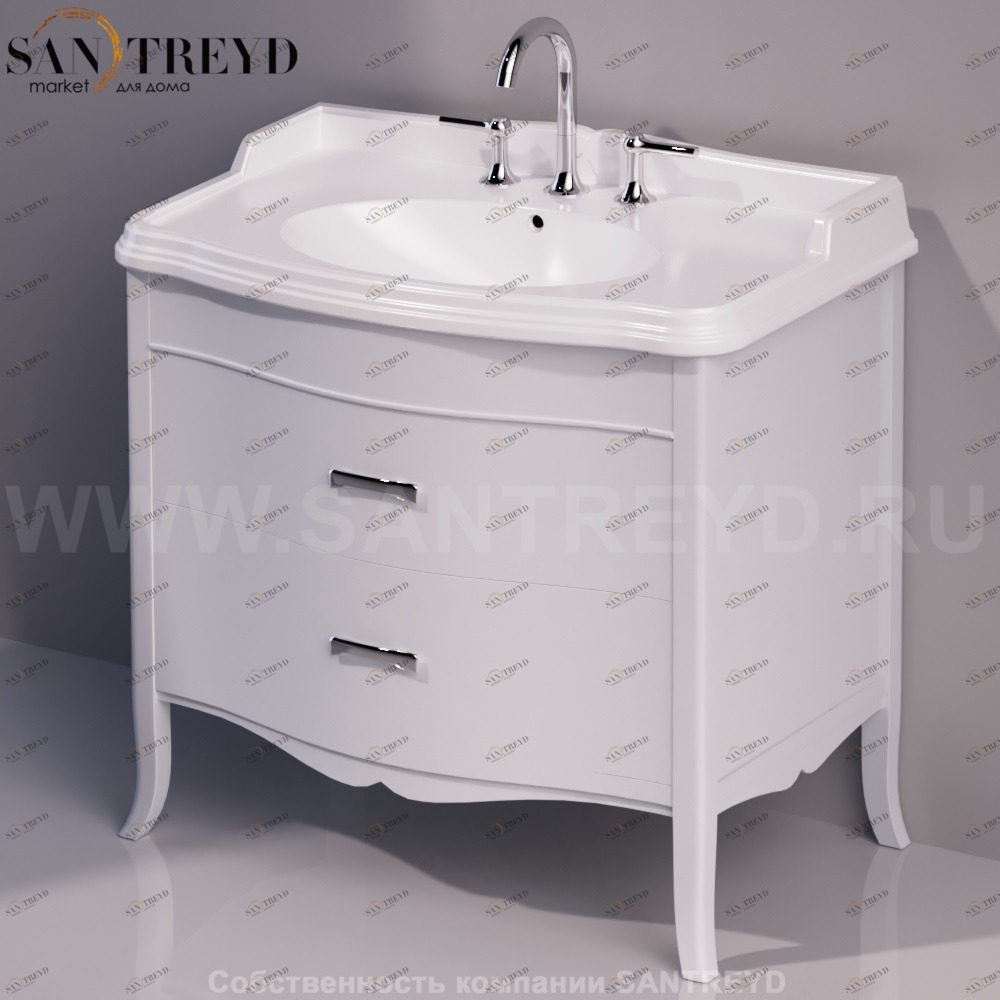 Тумба с ящиком под раковину AR864 белая Simas Arcade ARM2BIANCO