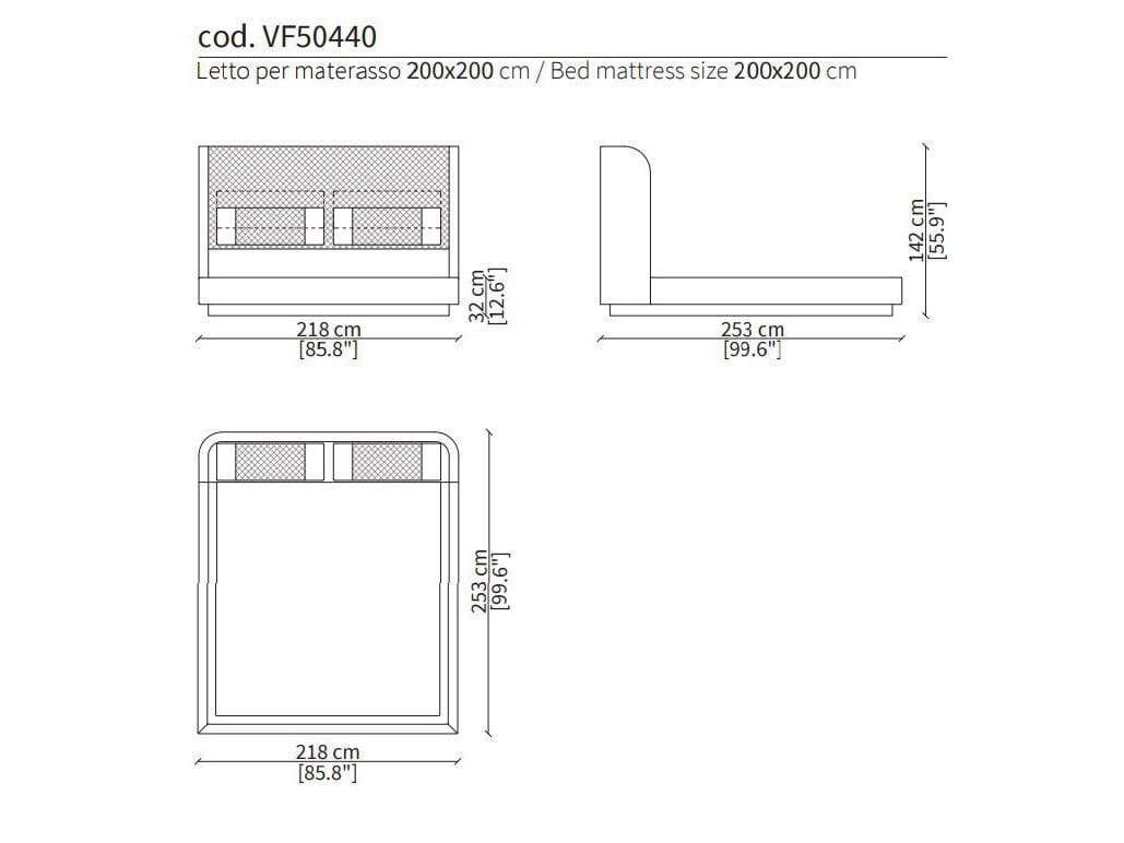 Кожаная мягкая кровать Vittoria Frigerio BELLINI HIGH ARCH-00143203 - Вид №4