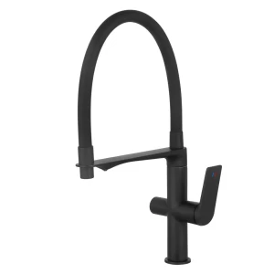 Смеситель для кухни Osgard Nora гибкий излив 19.6 см цвет черный
