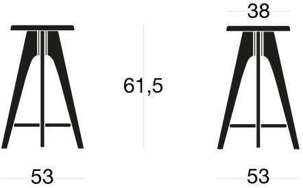 SIPA Табурет из лакированного дерева с подставкой для ног Tommy sun-id-1408074 - Вид №1