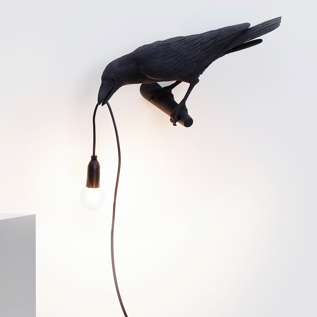 Seletti 14737 wall BIRD светильник ворона черная настенный Bird lamp 116766 - Вид №1