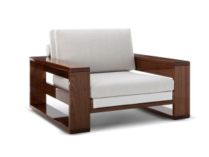 Садовое кресло из красного дерева и ткани