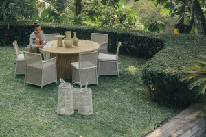 Тканевый садовый стул с подлокотниками