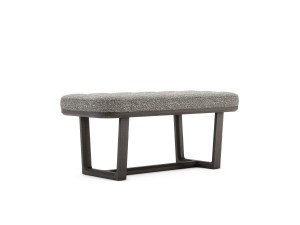 Скамейка из ткани или кожи с деревянной основой