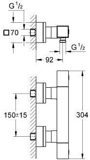 Термостатический смеситель для душа GROHE Grohtherm Cube, хром (34488000) - Вид №1