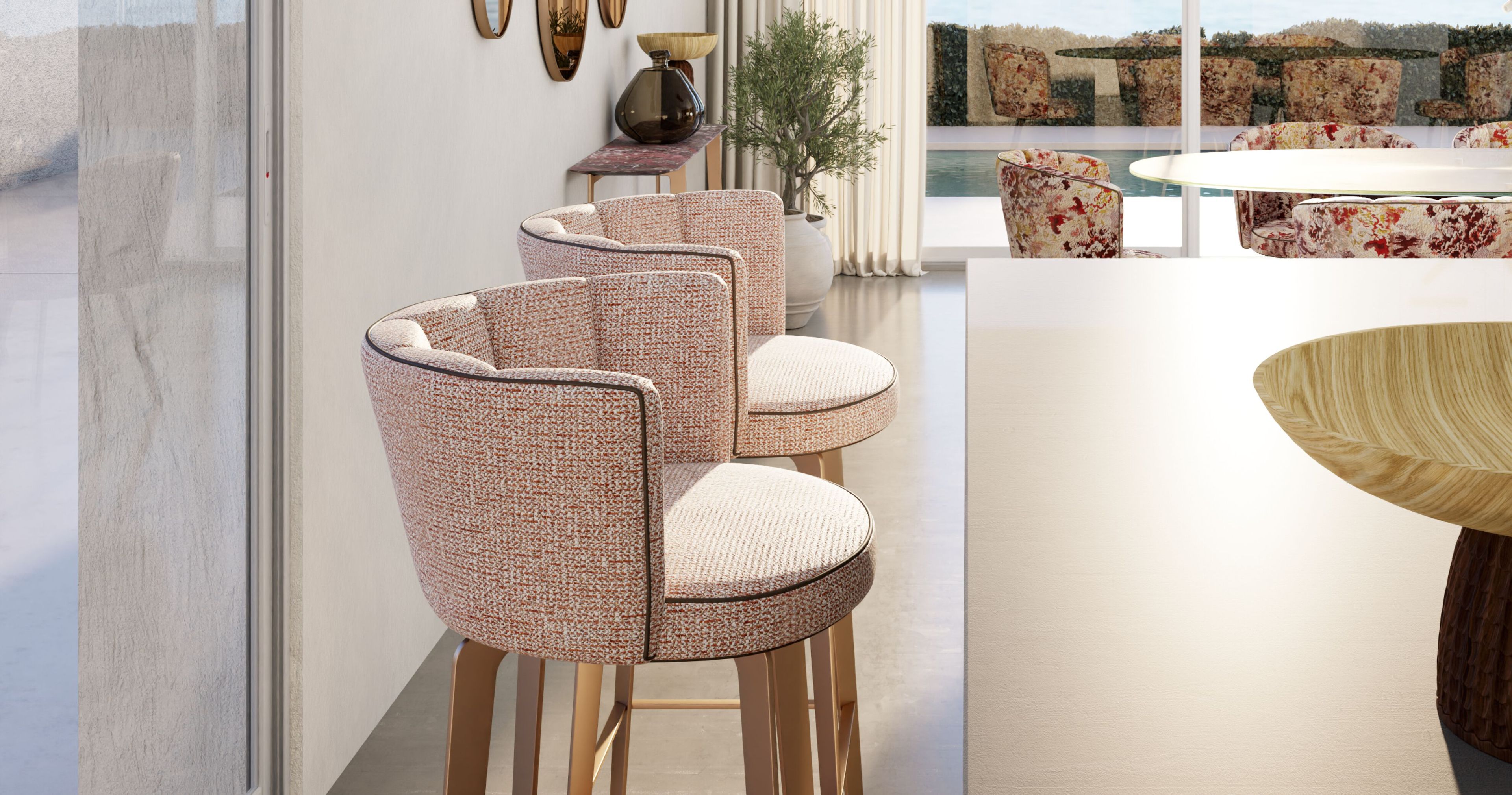 Высокий кожаный мягкий стул с подставкой для ног Borzalino Diva ARCH-00070119 - Вид №5