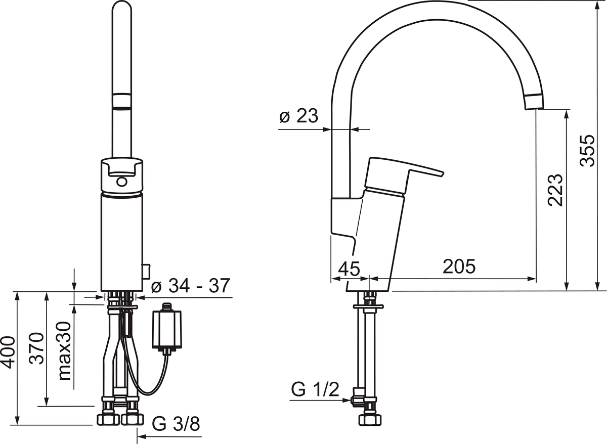 Oras 2839F Смеситель для кухни с клапаном, 6 V 2839F Cubista Хром  - Вид №1