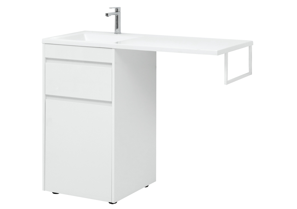 Тумба с раковиной Aquanet Токио 110 L белый (напольная, 1 ящик) 0023928900235497 - Вид №8