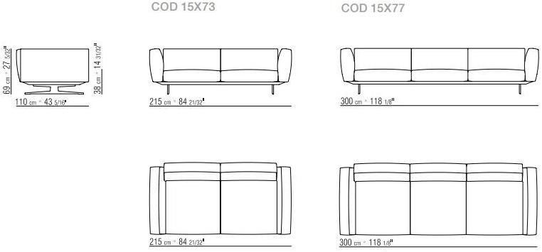 Flexform 3-х местный тканевый диван со съемным чехлом Soft dream sun-id-1423045 - Вид №7