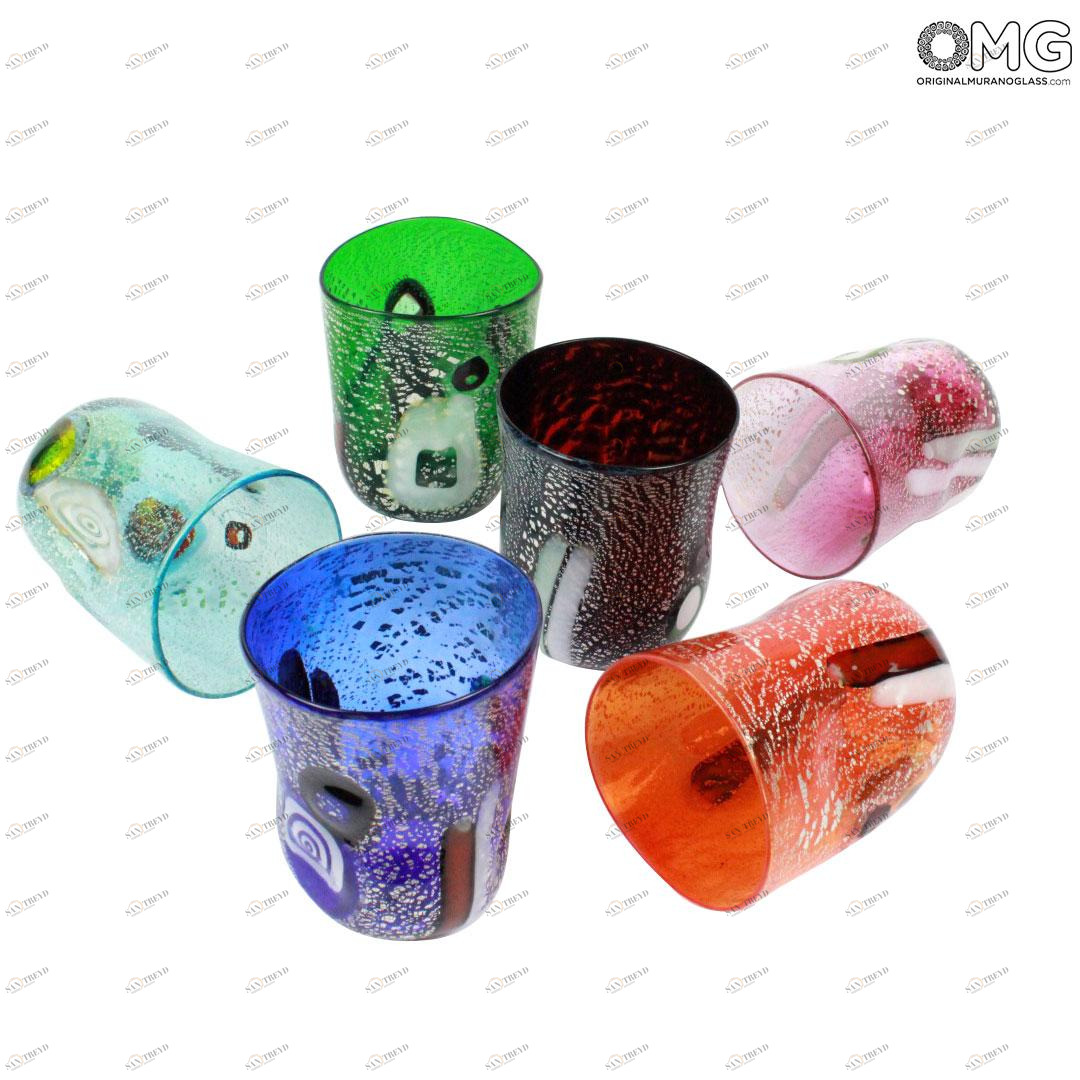592 ORIGINALMURANOGLASS Набор из 6 бокалов tetui - Goto di Murano - муранское стекло OMG 8 см 