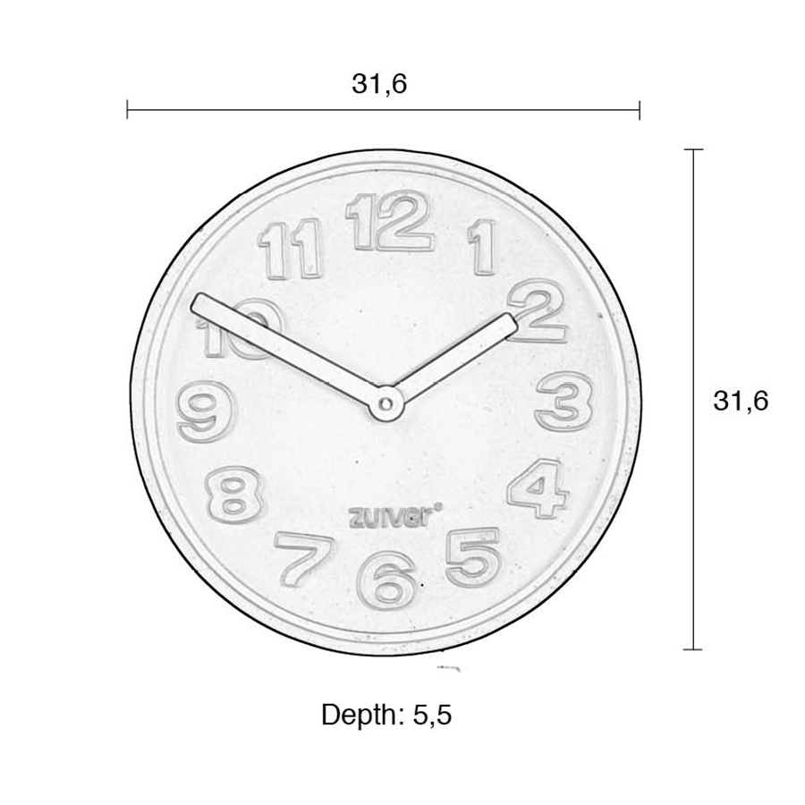 Часы Concrete Time серые Zuiver 8500028 - Вид №3