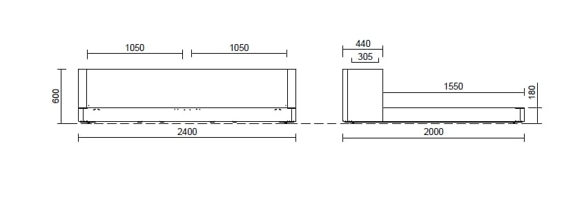 Стальная скамья со встроенным плантатором и подножкой Studio Città Lets-Park ARCH-00124224 - Вид №3