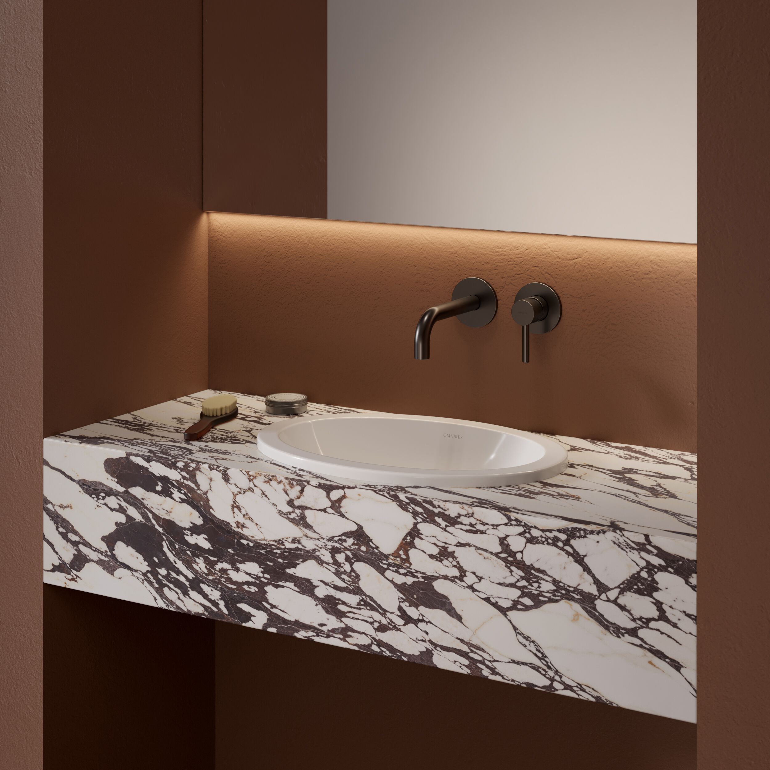 Встраиваемый умывальник из Овального композитного материала OMNIRES SHELL M+ SHELLUP ARCH-00152537 - Вид №37