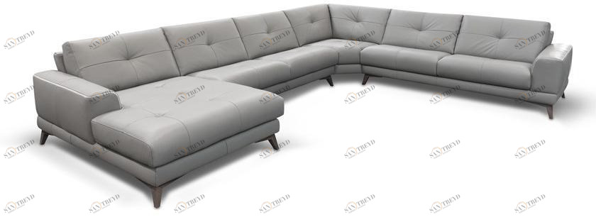 Rossini Sofas Угловой диван из кожи с шезлонгом sun-id-1374015