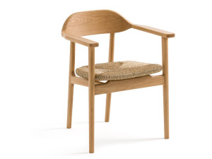 Стул из дуба и соломы с подлокотниками