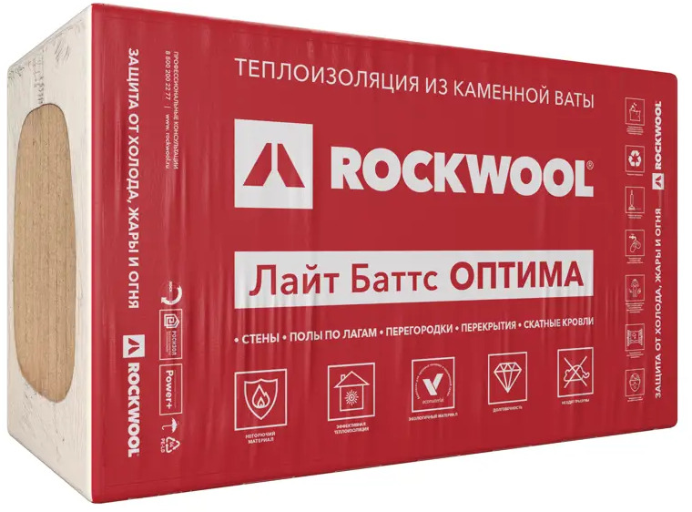 Rockwool Лайт Баттс Оптима: Эффективный утеплитель для комфорта и экологии 86585159
