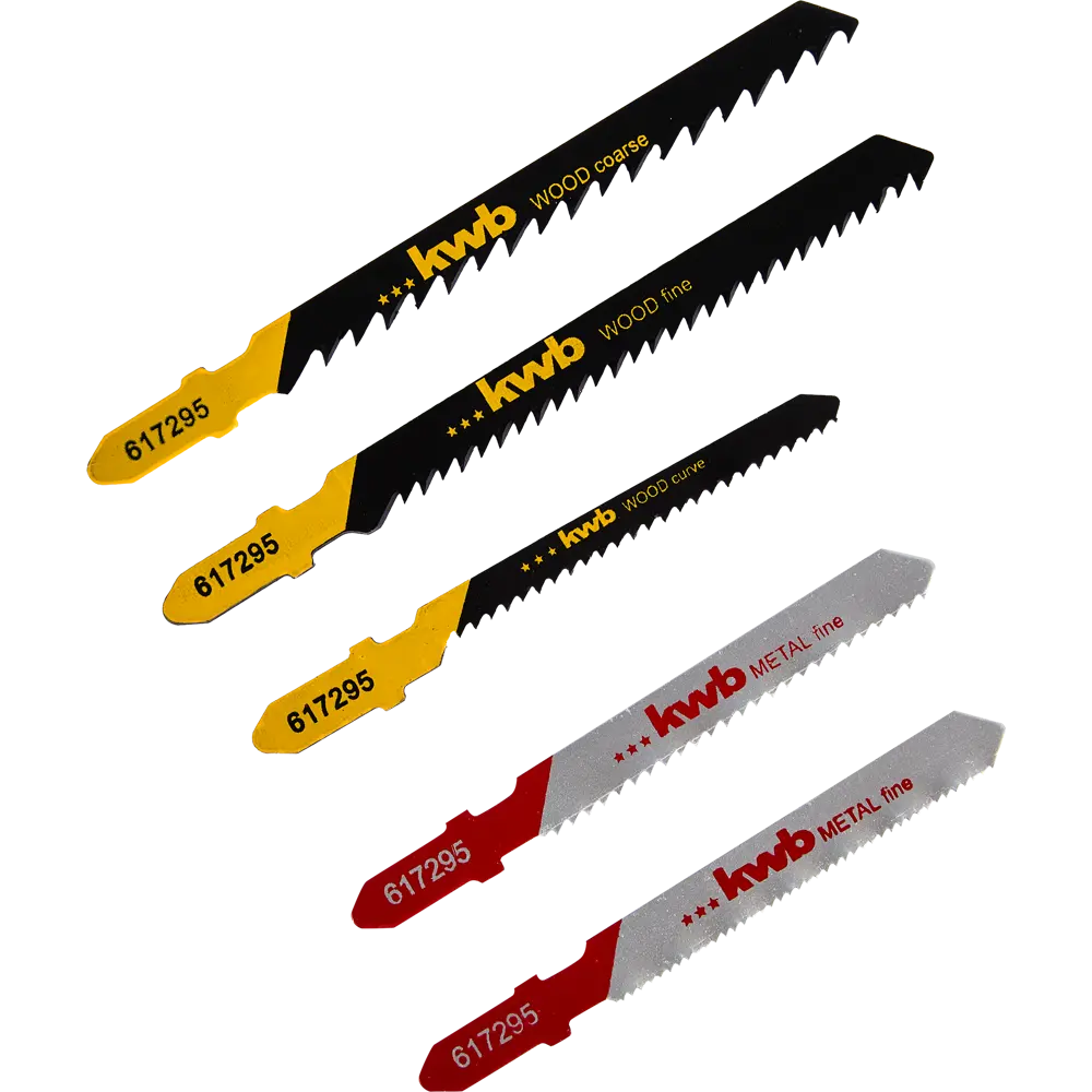 Набор пилок для лобзика по дереву и металлу KWB 617295, 5 шт STLM-2210390 - Вид №1