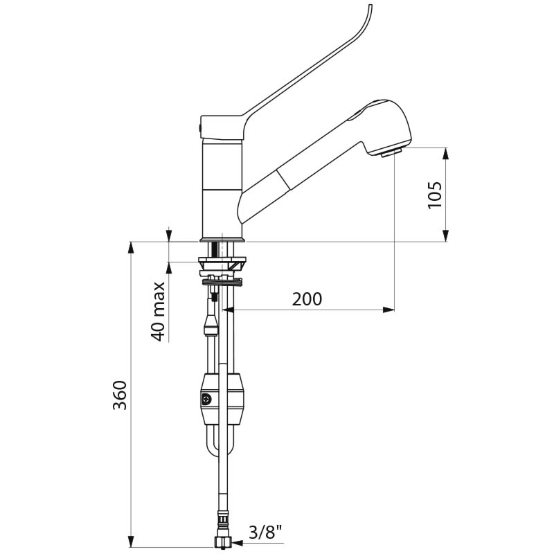 2211L Механический смеситель с выдвижной лейкой DELABIE  - Вид №1