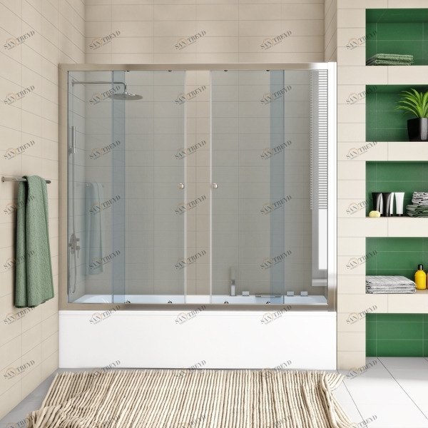 180X160GV864 Душевое ограждения на борт вынны GUTEWETTER Германия SHAPE