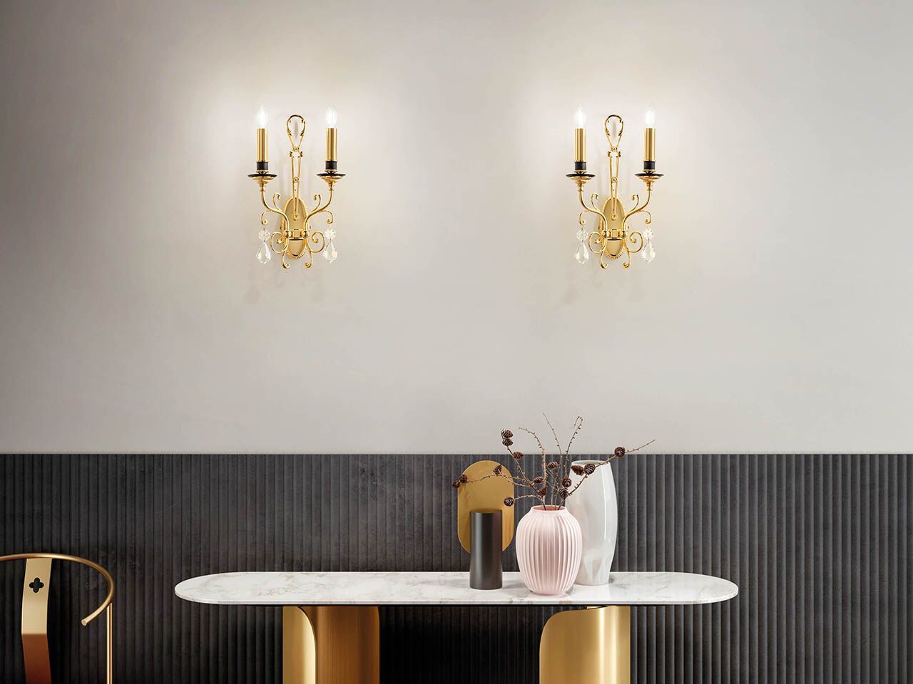 Настенный светильник с кристаллами Masiero Одесса ARCH-00116282