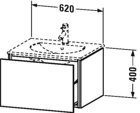 Тумбочка подвесная L-Cube #LC6161 620 x 514 мм Duravit LC616107171 - Вид №1