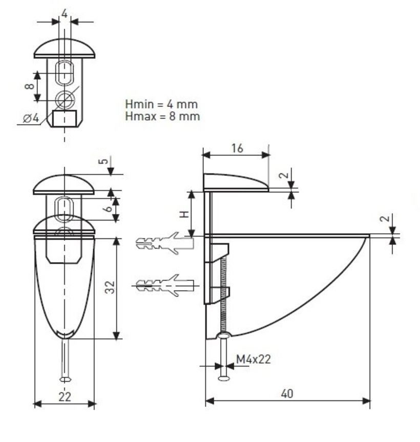 Полкодержатель Jet Пеликан для стеклянных полок в стиле брашированная бронза 89124183 STLM-0078679 - Вид №2