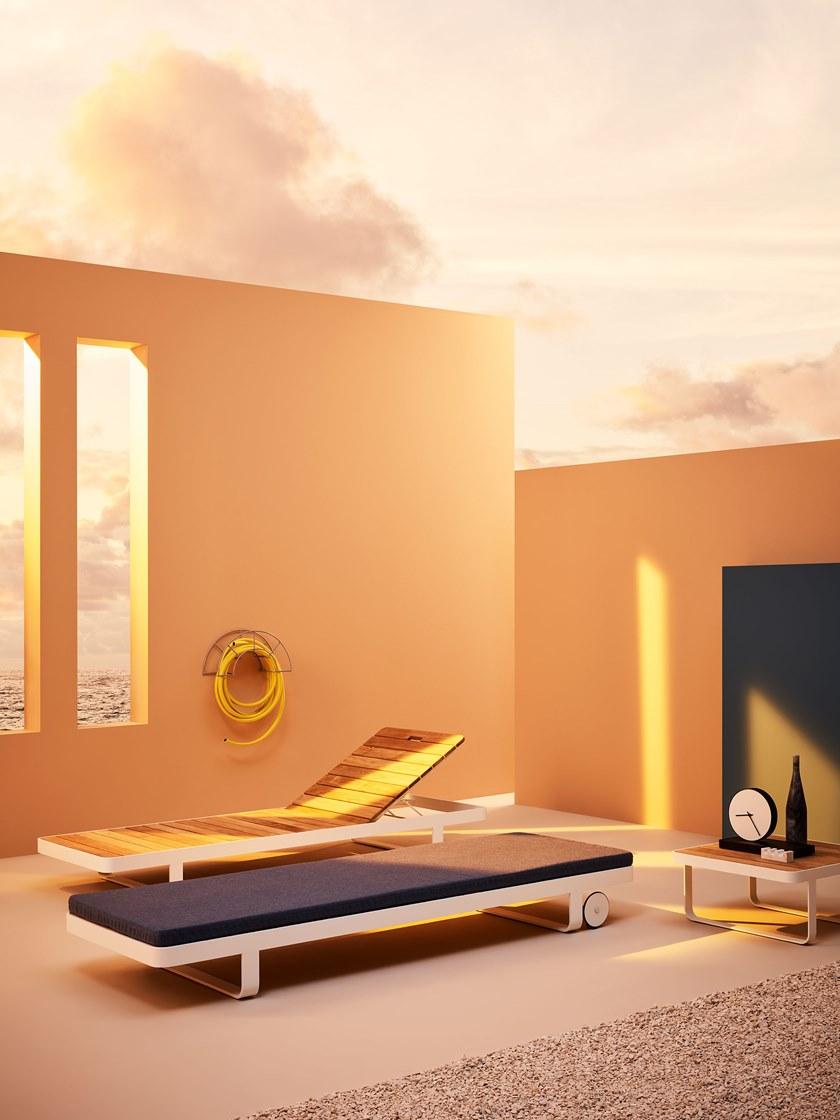 Terraforma Садовая кушетка из тикового дерева Makemake Mkle217te/1 - mkle217al/2 - Вид №2