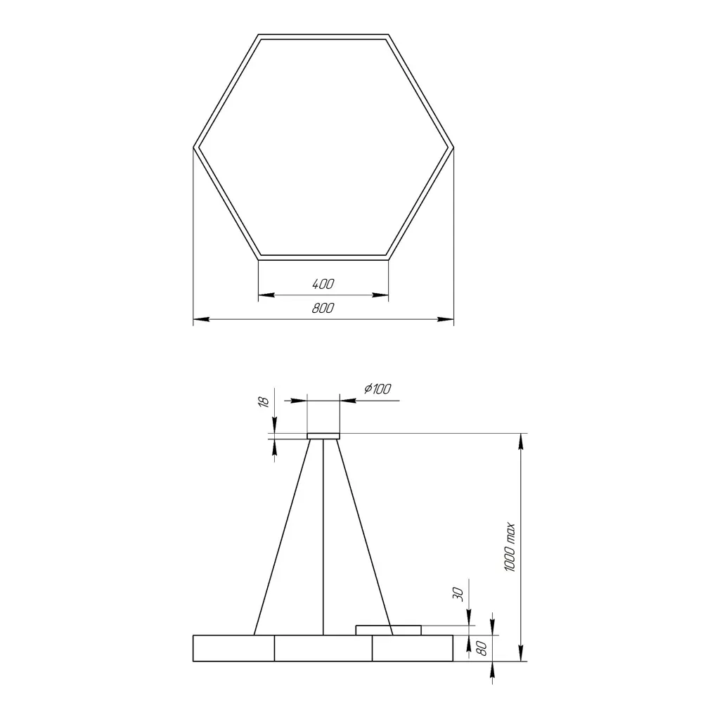 Светильник подвесной светодиодный «Geometria» Hexagon 5 м² нейтральный белый свет 66 Вт цвет черный 85666717 STLM-2052130 Santreyd  - Вид №11