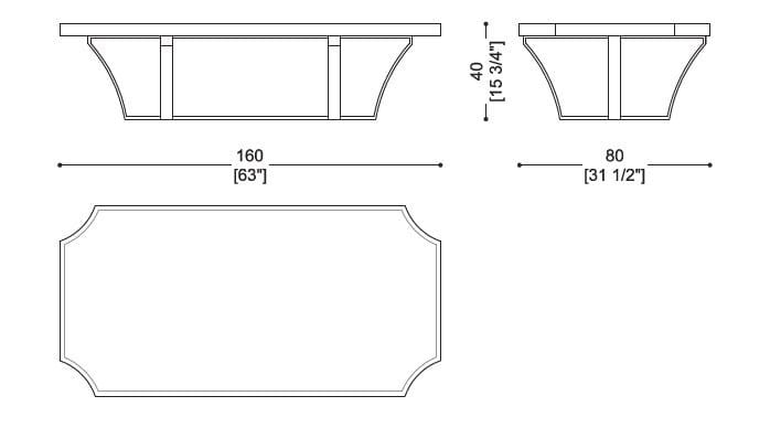 Низкий столик из мрамора Calacatta Oro Sicis ARCH-00010720 - Вид №1