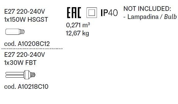 Стеклянная люминесцентная галогенная напольная лампа Fabbian Lumi Baka ARCH-00022958 - Вид №4
