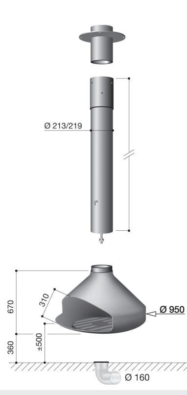 Стальной подвесной декоративный камин Focus creation Ergofocus ARCH-00116292 - Вид №4