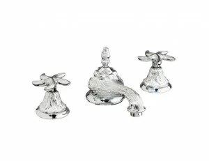 230701.B040.71 Раковина с тремя отверстиями и сливом click-clack Античное серебро