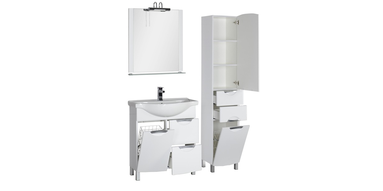 Комплект мебели Aquanet Асти 75 б\к белый (2 ящика) 00177795 - Вид №3