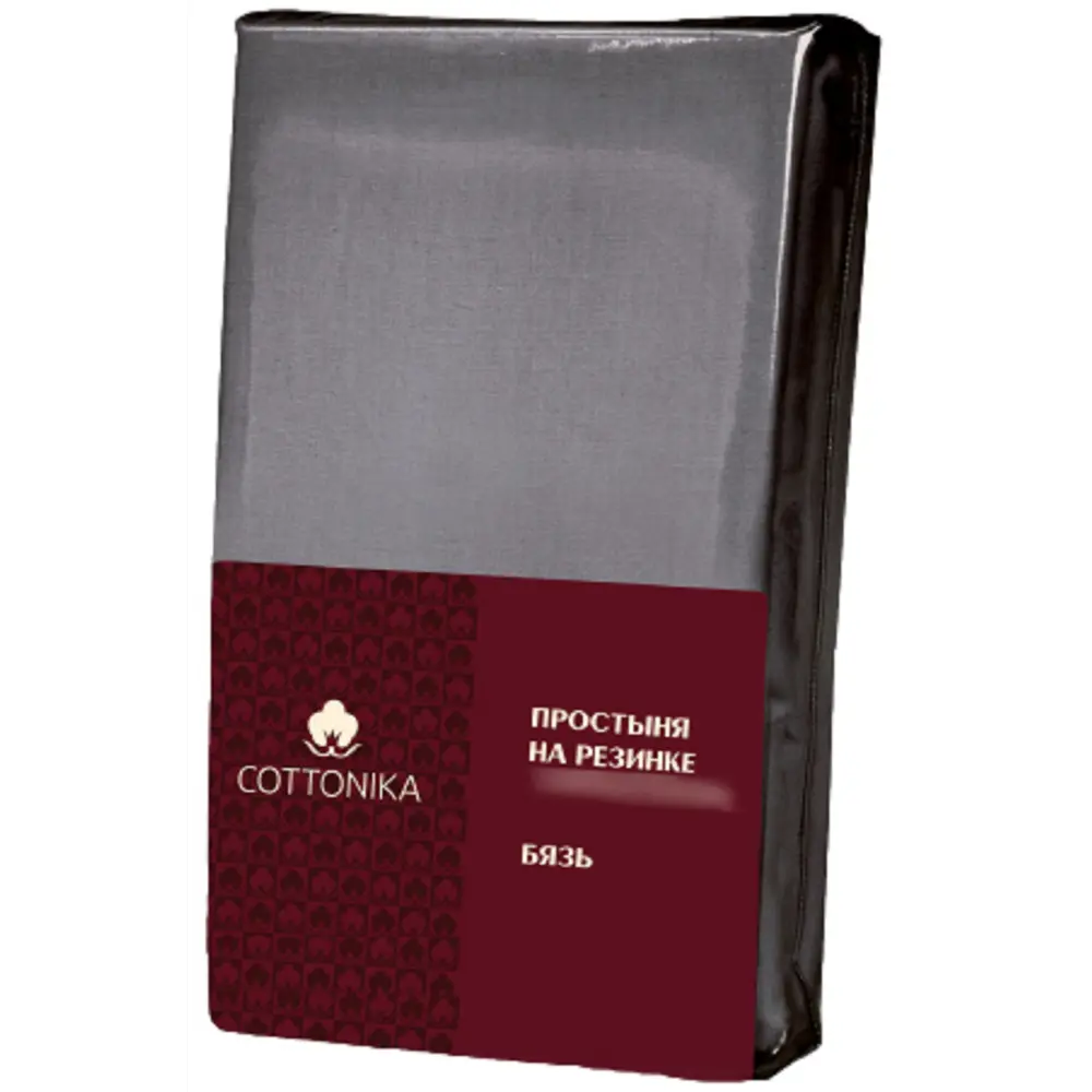 Простыня Cottonika Гамма А 200x200x20 см бязь на резинке темно-серый STLM-2096638