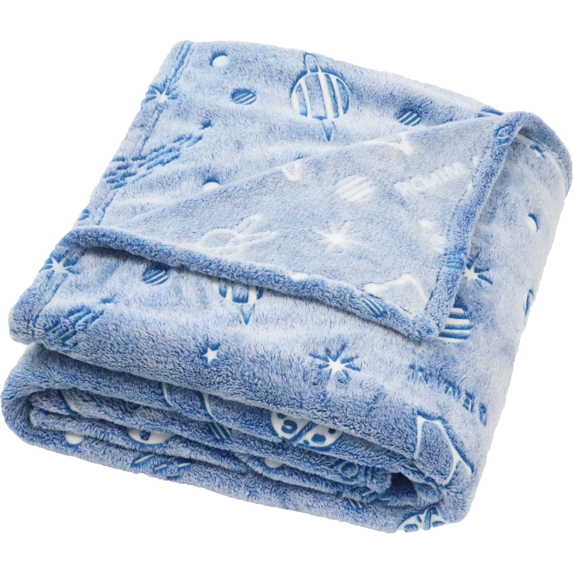 84378940 Плед «» 160x200 см фланель цвет синий Планеты Santreyd  - Вид №2